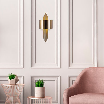 Lampe murale rétro, conception moderne de couleur unie, 29,5 x 3,9 x 8,7 pouces | Corps en fer, douille E27 (40 W maximum) | Finition polie, indice de protection IP20 | Parfait pour la décoration intérieure et les espaces glamour, solution d'éclairage élégante