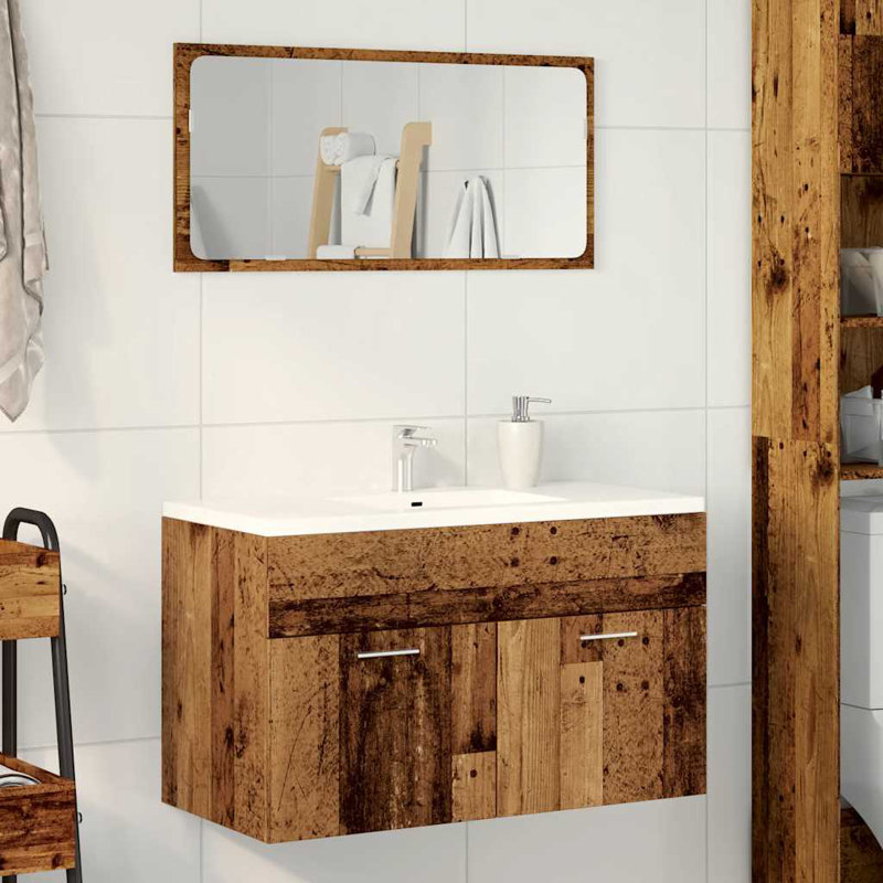 Rykan 80cm Bathroom Vanity Base Only, Old Wood