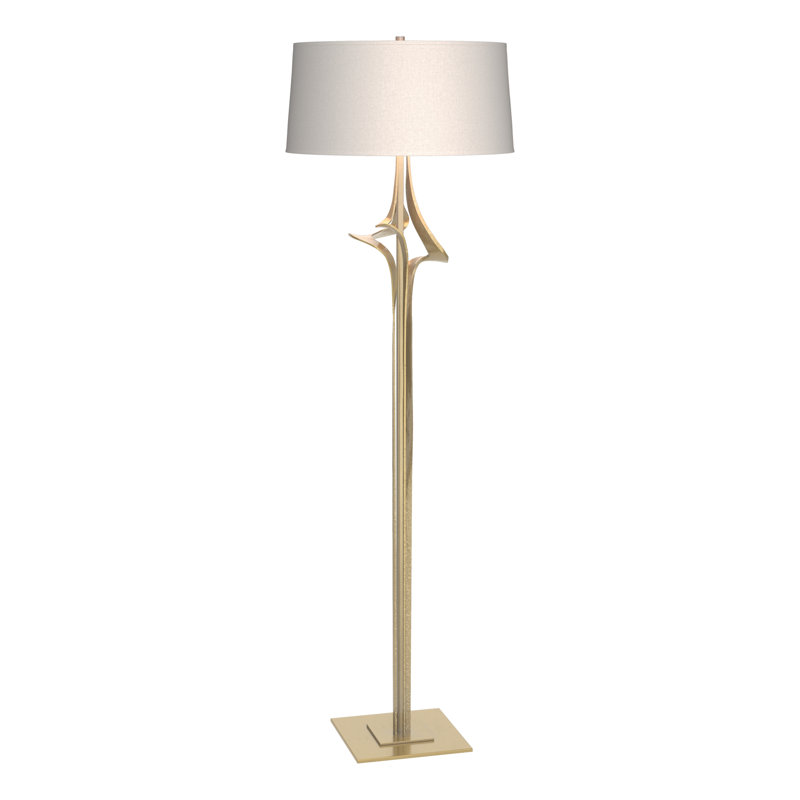 Antasia 59" Floor Lamp, Flax, Modern Brass