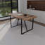 Ensemble de table de salle à manger en bois aggloméré de 55 po en bois foncé et ensemble de chaises de salle à manger moderne de 4 pièces, ensemble de table de salle à manger de cuisine médiévale en bois, base rectangulaire en métal noir, ensemble de table de salle à manger et de chaises en suède