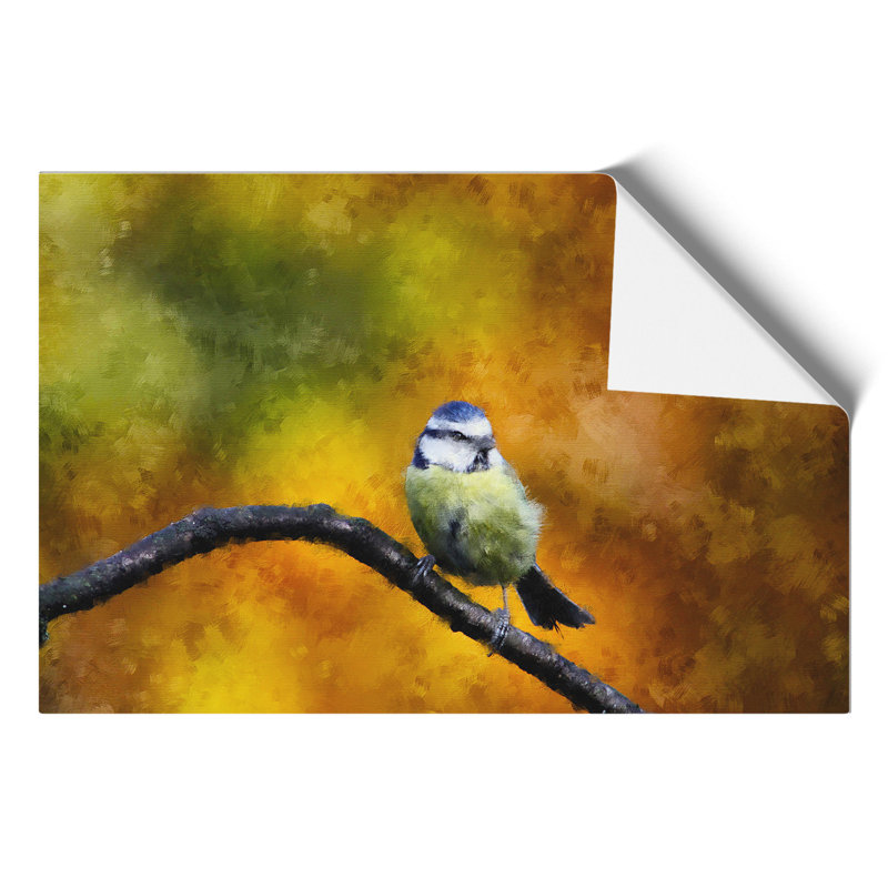 Blue Tit Bird Painting - Frameless Print, 30cm H x 42cm W x 0.1cm D