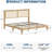King Size Rattan Bed Frame,Bohemian Rattan King Bed Frame with Natural Headboard, LED Lights,Solid Wood Foundation with Silent Slats,No Box Spring Needed (King)