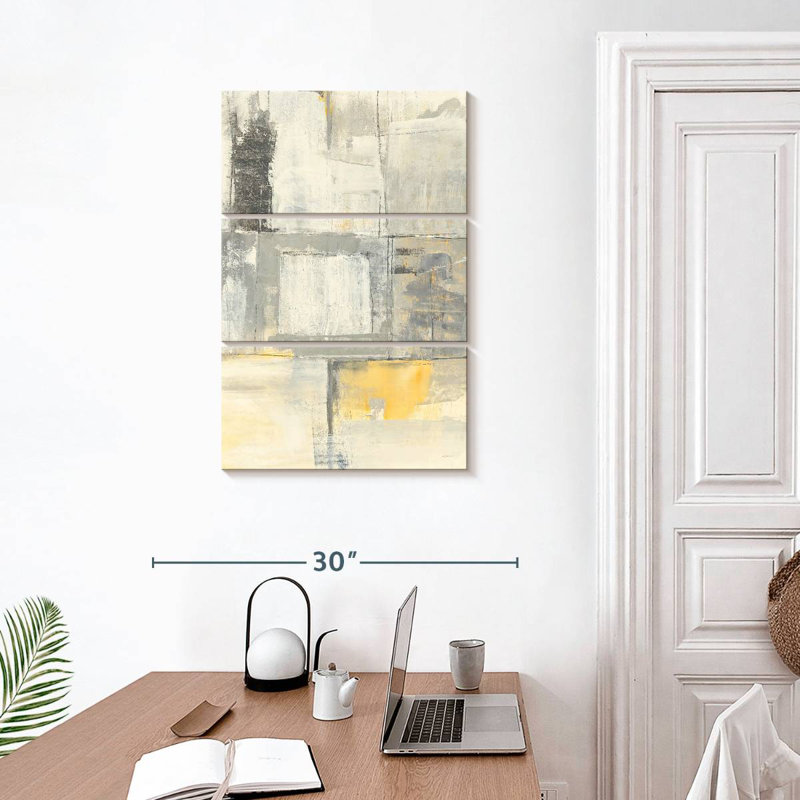 Avery Gray And Yellow Blocks, 32" H x 20" W