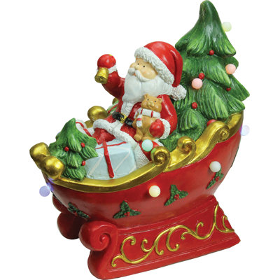 Décoration de table de Noël 18 po pré-éclairée rouge et blanche