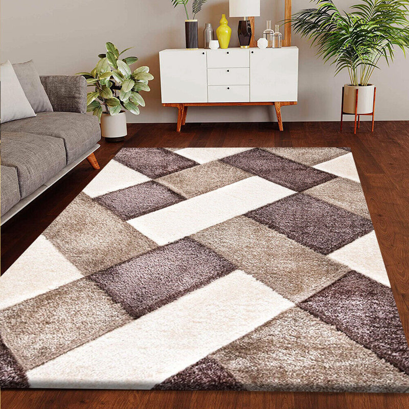 Geometric Shag Indoor / Outdoor Area Rug, Rectangle 200 x 290cm