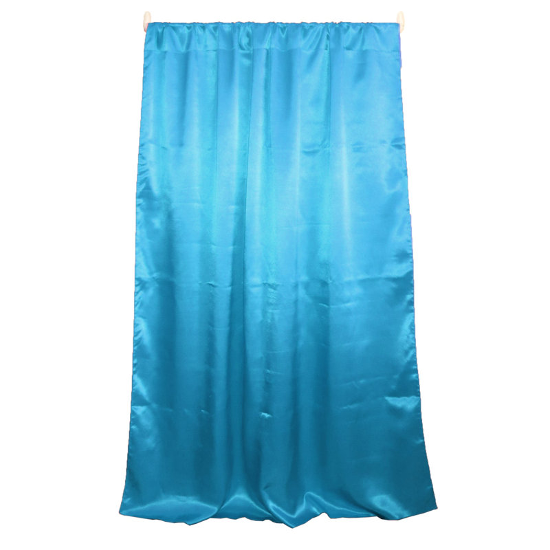 Panneau de rideau semi-transparent en polyester Dafni, L 58 po x L 96 po, Turquoise