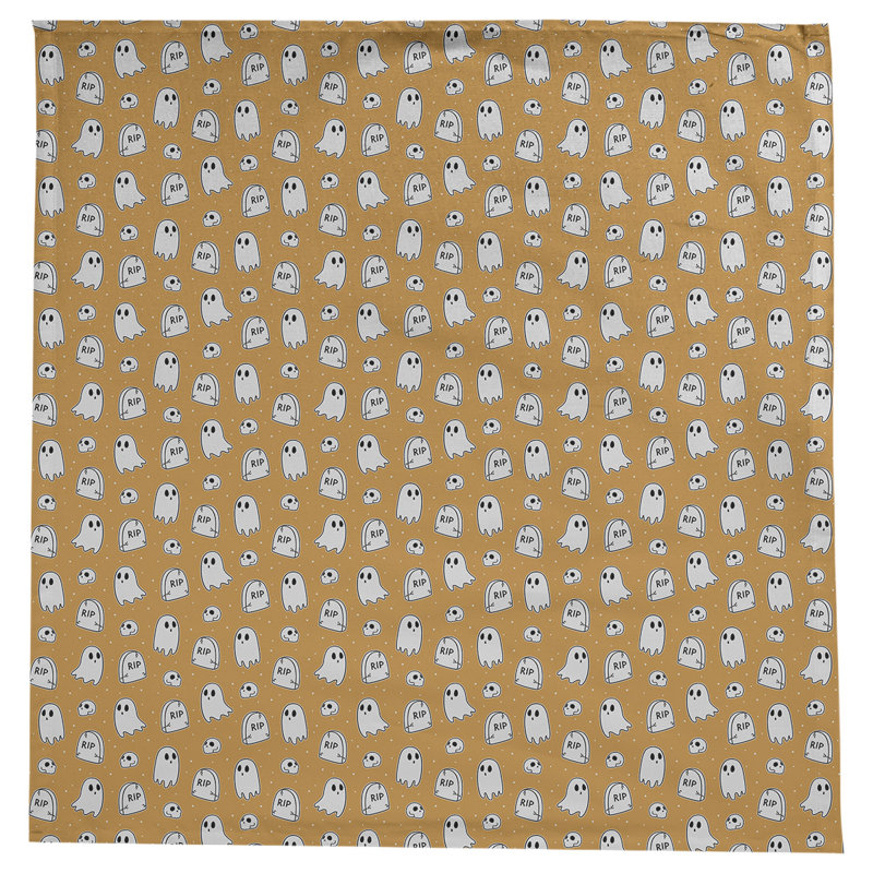 Nappe carrée à motif géométrique avicia, Blanc / Orange