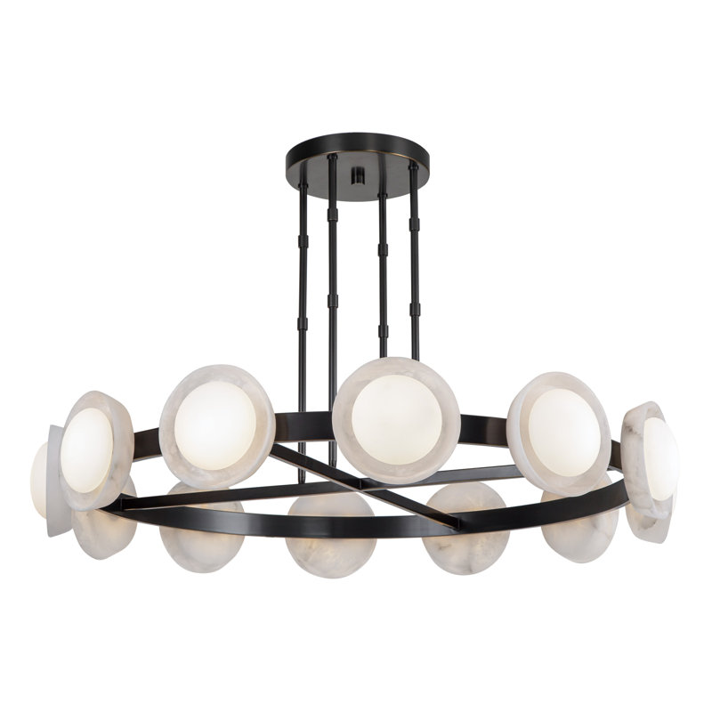 Lustre à 12 lumières Alonso, Bronze urbain