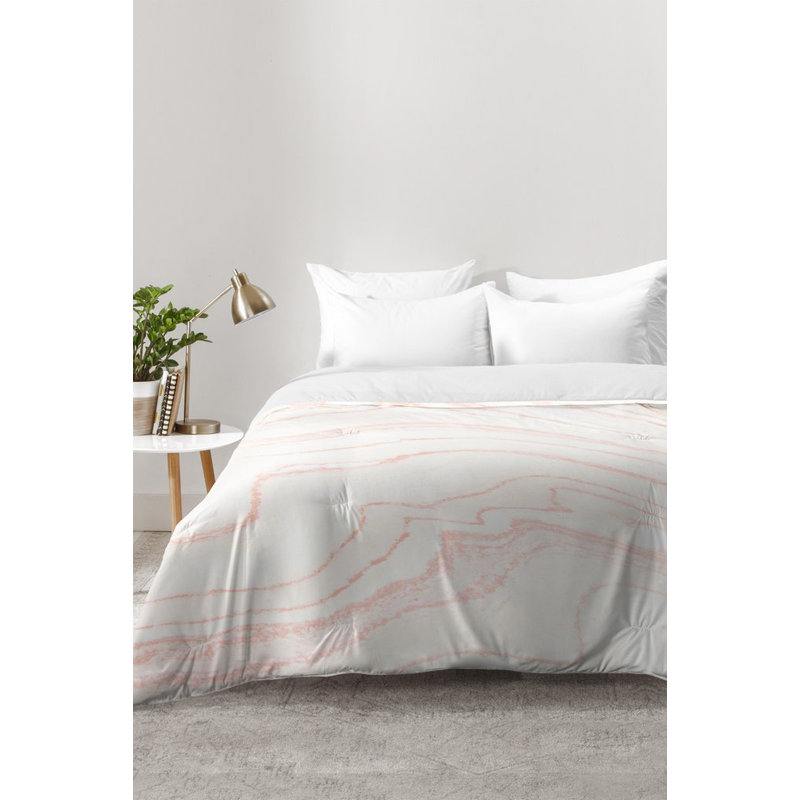 Ensemble d'édredon Blush Marble, Édredon double/grand et 2 taies décoratives