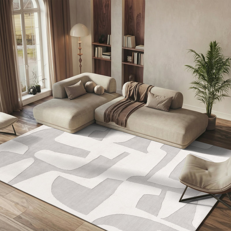 Tapis gris / ivoire Casablanca 790, Rectangle 8 pi x 10 pi