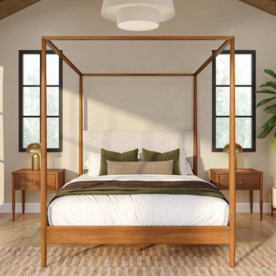 Harbor Canopy Bed with Upholstered Headboard, 
