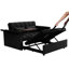 Lit convertible de 55,5 po, lit double contemporain avec dossier réglable, bureau caché et coussins pour table d'appoint pliable en velours, espace de détente