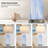 28" Coastal Blue Ceramic Dimmable Table Lamp With 3-way Touch Control, Usb & Type-c Ports