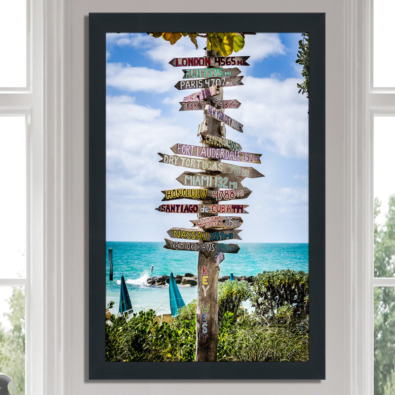 « key west signs », reproduction de photo encadrée, H 51,5 po x l 35,5 po x P 0,75 po