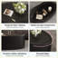 Table basse de rangement ovale cachée 33,46 po, plateau en verre trempé certifié 3C et table de rangement de salon en cuir noir de qualité supérieure-131267902