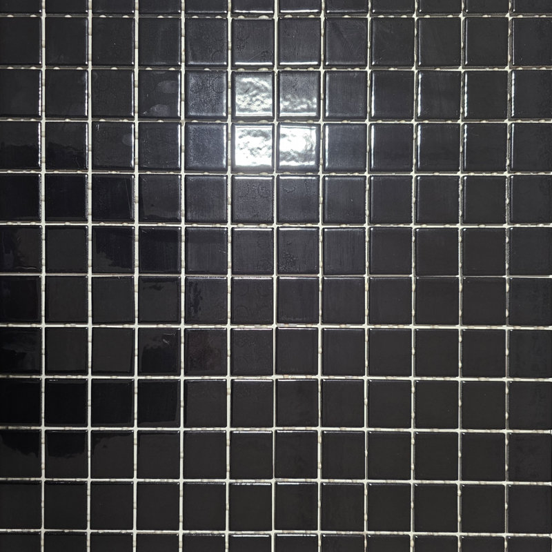 Carreau de mosaïque carré en céramique noir brillant