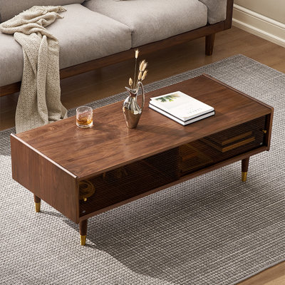 Table de salon rectangulaire en bois massif