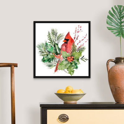 «Cardinal Holly Christmas I» par Jennifer Paxton Parker - reproduction d'art sur toile