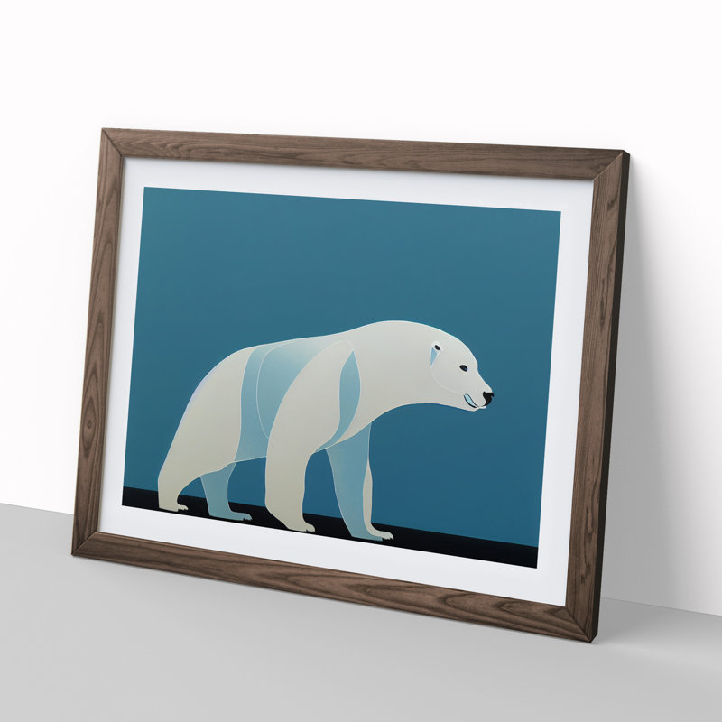 Special Abstract Polar Bear - Framed Print, 46cm H x 64cm W x 2cm D, Walnut
