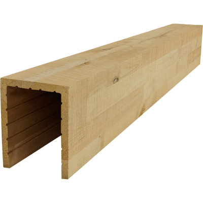 AmeriCraft Wood Resawn Beam, 3-Sided (U-Beam), 5 1/2"W x 5 1/2"H x 144"L, Stain Grade Knotty Alder