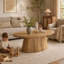 Table basse ovale 47 po, table d'appoint Farmhouse-1735814338