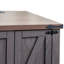Table de bout style avec charge - Tablette latérale réglable en noyer gris et portes de grange rustiques pour chambre à coucher