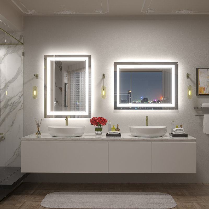  Wayfair Basics® UL Certified Front & Back LED Anti-Fog Tempered Glass Bathroom/Vanity Mirror , 32" x 24"