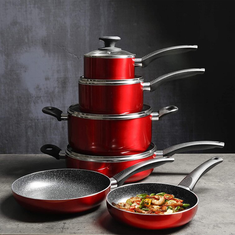 Gibson Soho Lounge 15-Piece Aluminum Cookware Set w/ Bakelite Handles