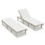 Chaise longue d'extérieur en bois Karyne, coussin inclus (ensemble de 2)-1825431495