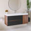 Meuble-lavabo mural 48 po avec lavabo à surface solide blanc