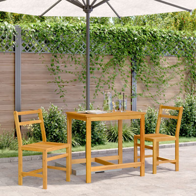  Balcony Set Natural Acacia Wood Solid Acacia Wood Compact