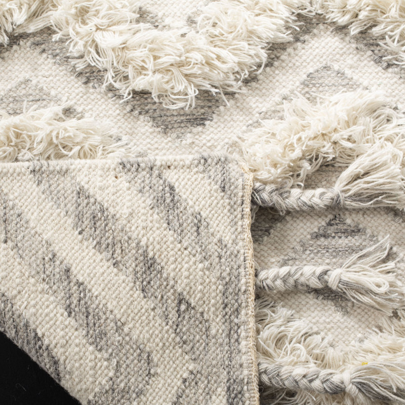 Jessup Geometric Wool Hand Woven Area Rug, Rectangle 183 x 274 cm