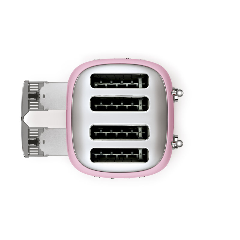 Smeg TSF03 50s Style Retro Four Slice Toaster, Pink
