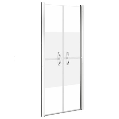 Crannell Folding / Bi-Fold Framed Shower Door with Frosted Glass