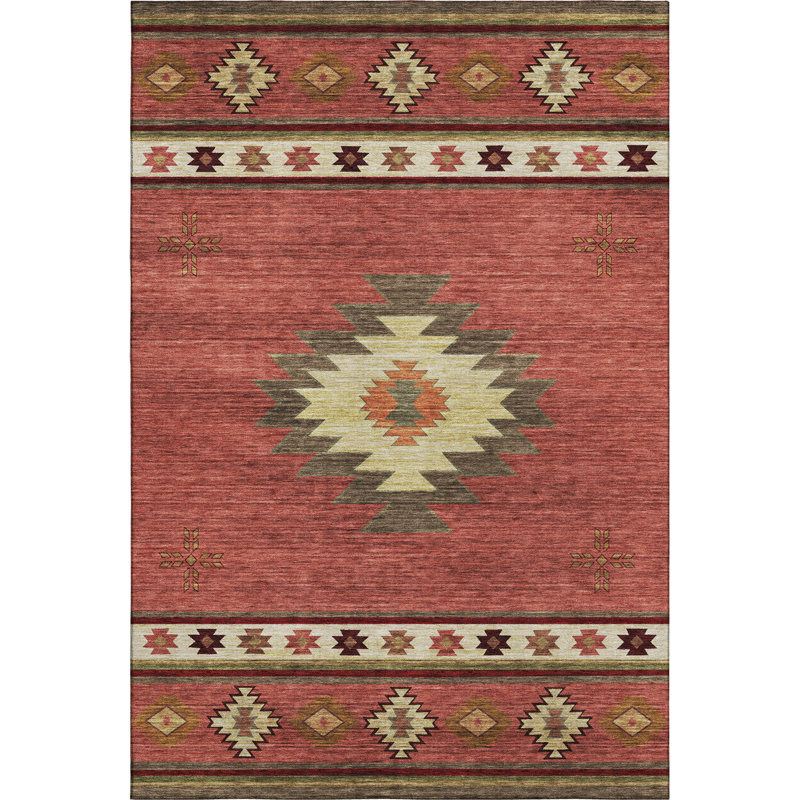 Tapis épice Yamen AMF179 lavable à la machine de qualité supérieure, Rectangle 10 pi x 14 pi