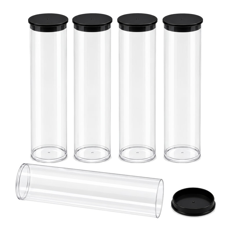 Tubes de rangement en plastique 2 po x 8,25 po, 14.36, Rouge