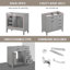 Base de meuble-lavabo de salle de bain gris 36 "avec tiroirs, cadre en panneau de fibres à densité moyenne | Idée cadeau-122516937-122516939