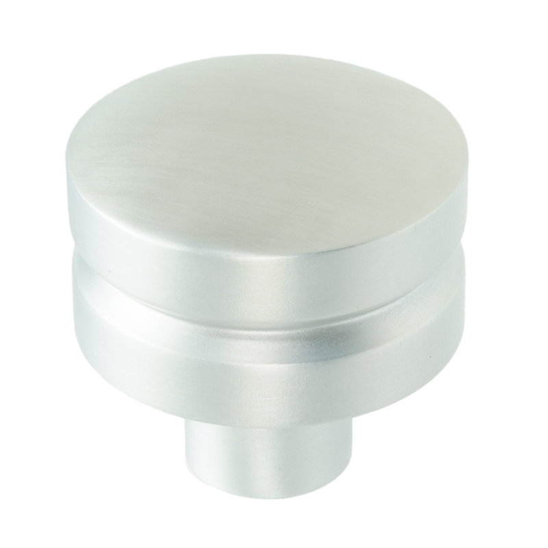 Grande poignée ronde en aluminium, en nickel satiné, Satin