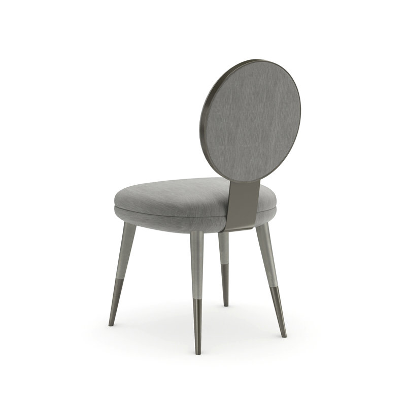 Caracole Upholstered Dining Chair, Gray, Polyester Gray