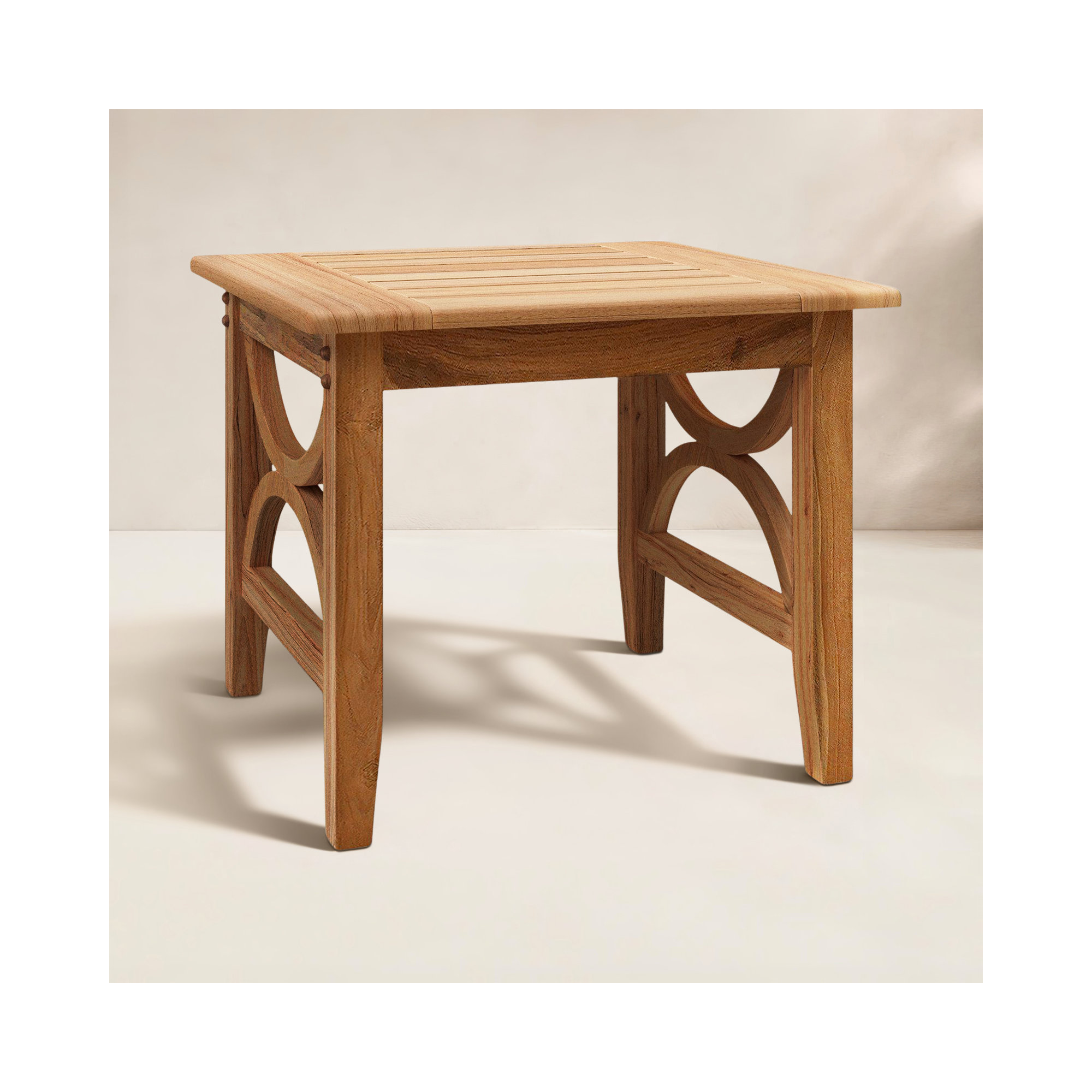 Brunswick Teak Outdoor Side Table, Natural