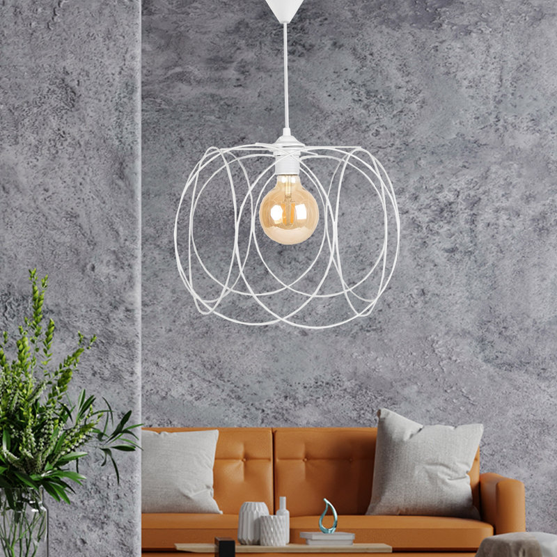 Luminaire suspendu géométrique 1 lumière Chouinard, Blanc