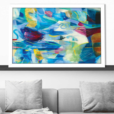 «Blue Passage», peinture sur toile à cadre flottant