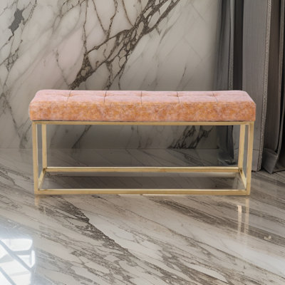Banc rembourré en velours Chepstow