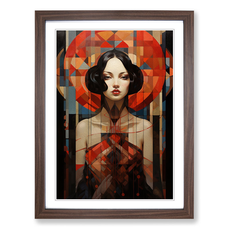 Single Picture Frame Print on Wood, Walnut Framed, 34cm H x 25cm W