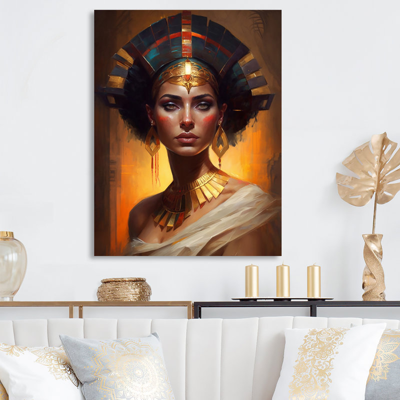 Portrait de la déesse égyptienne I - reproduction sur toile, H 20 po x l 12 po x P 1 po, Toile tendue