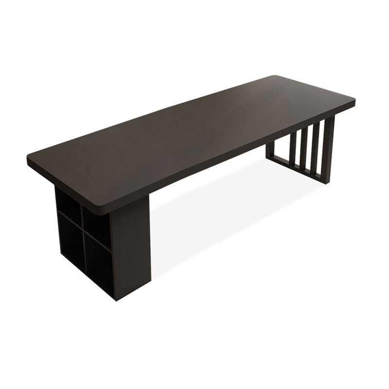 Bureau rectangulaire en bois massif noir, H 29,53 po x l 78,74 po x P 31,5 po