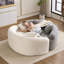 Canapé modulaire en S chenille courbé - double profondeur (21,3 po et 26,8 po), blanc, aucun assemblage requis, compact pour les petits espaces, capacité de 400 lb, longueur de 66,9 po-1581643143