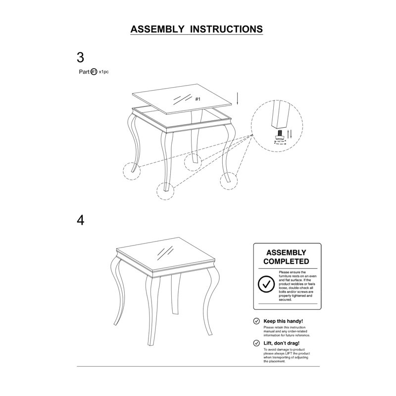 Table de bout Glam Contemporary 1Pc