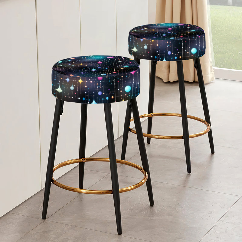 Ensemble de 2 tabourets de bar à géométrie cosmique