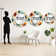 Midcentury Modern Revival - midcentury  Unique Mirror, Mid-Century Modern Large Round Wall Mirror, Printed Metal Art